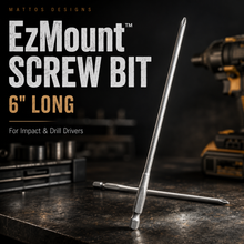 Load image into Gallery viewer, EzMount™ Screw Bit – 6" Long, Compatible with Most Screw Types, Ideal for Impact and Drill Drivers