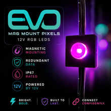 Load image into Gallery viewer, EVO Mag Mount Pixels - 12V RGB LEDs with Magnetic Mounting &amp; Redundant Data, IP67 Rated
